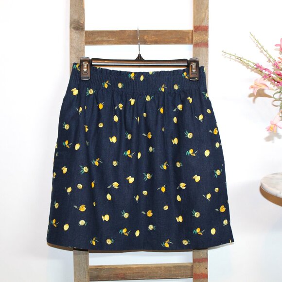 J. Crew Lemon Print 2-Pocket Mini Skirt - Picture 8 of 9